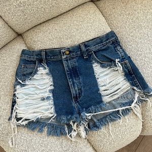 Distressed Denim Shorts